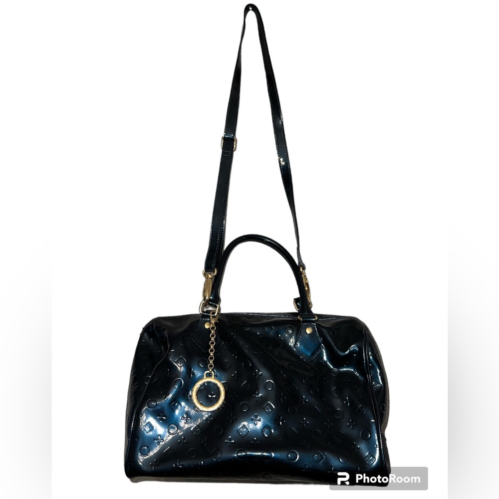INVECE Speedy Patent Leather Convertible Satchel Doctor Bag Made in ITALY